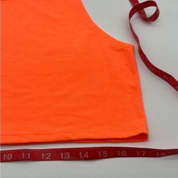 Men’s Neon Orange Crop Top Tank Top size small - Picture 2 of 4